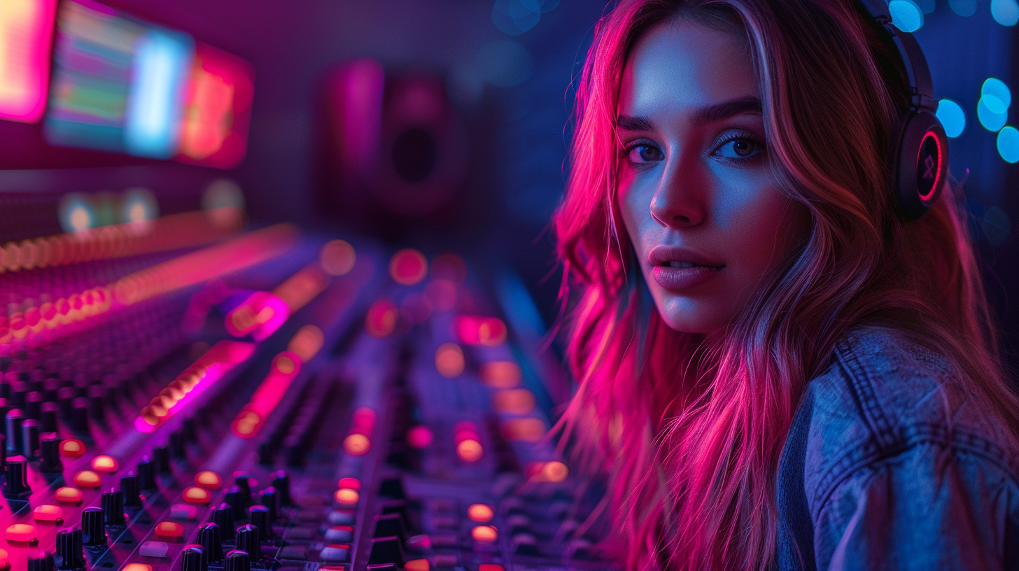 Vinyl record and studio equipment
